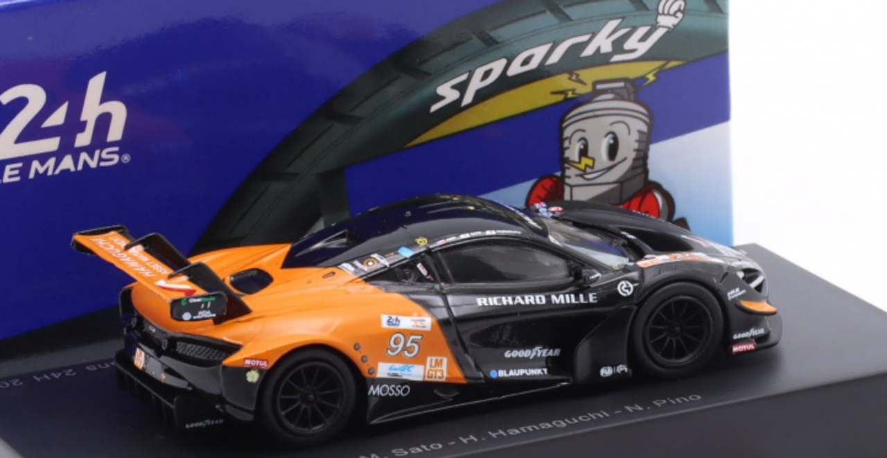 1/64 Spark McLaren 720S GT3 Evo No.95 UNITED AUTOSPORTS Le Mans 24H 2024 M. Sato - H. Hamaguchi - N. Pino Car Model