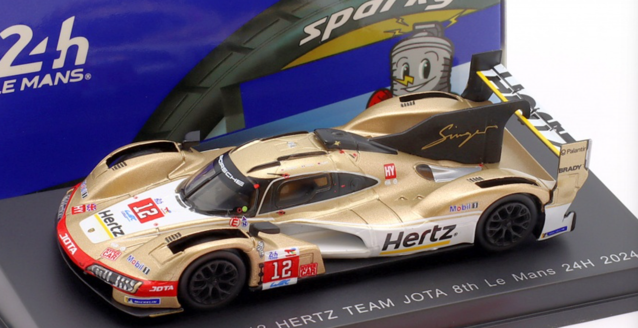 1/64 Spark Porsche 963 No.12 HERTZ TEAM JOTA 8th Le Mans 24H 2024 W. Stevens - N. Nato - C. Ilott Car Model