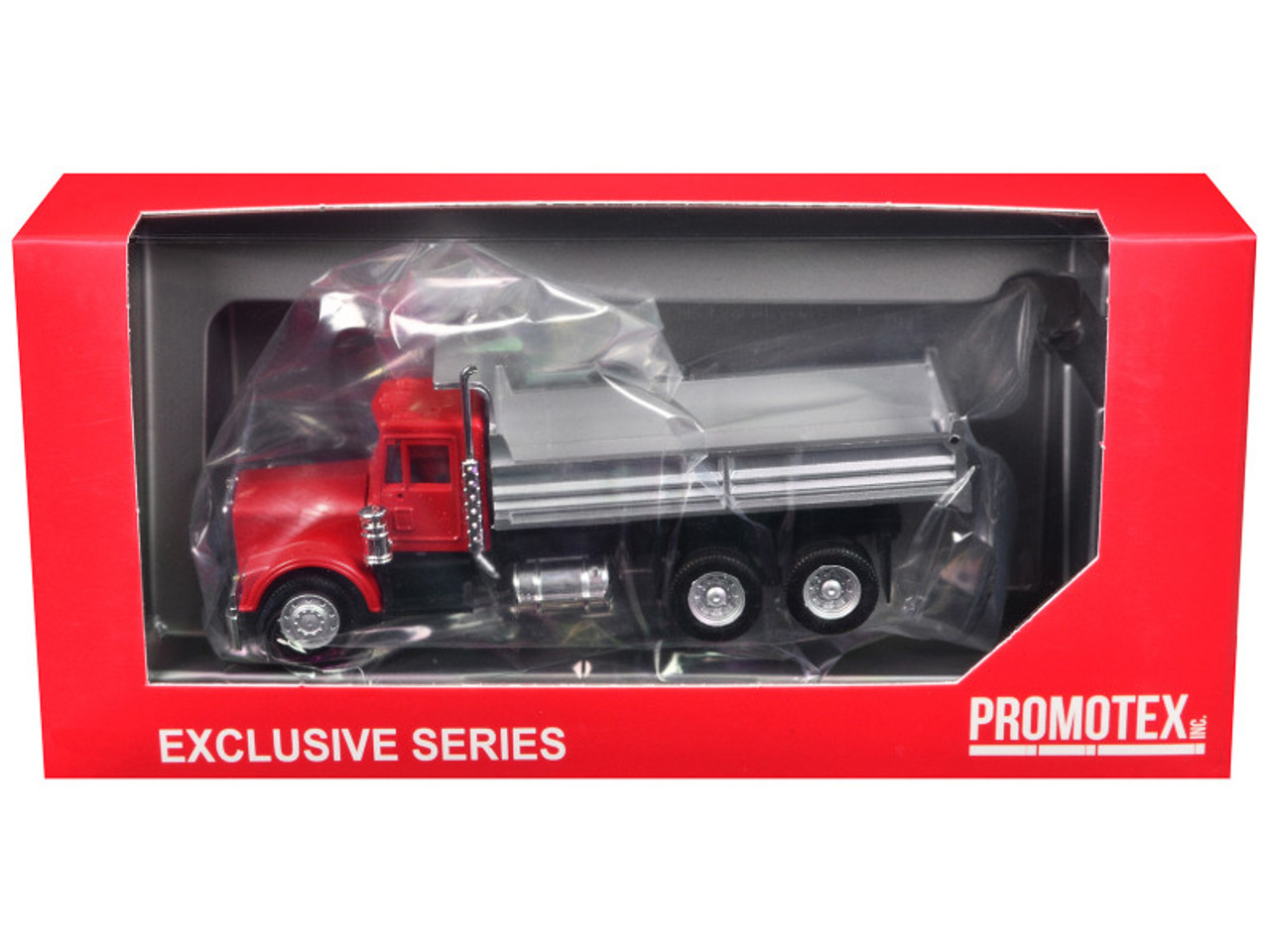 Peterbilt Dump Truck with Orange Cab 1/87 (HO) Plastic Model Car by Promotex