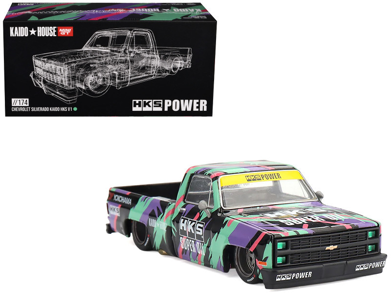 ミニカー KAIDO HOUSE Chevrolet Silverado KAIDO V1 1/64 Kaido House Chevrolet Silverado KAIDO HKS V1 Diecast Car