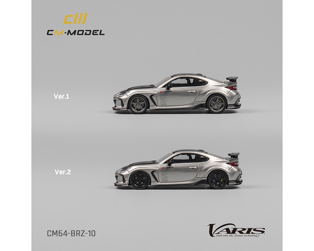 s. 1/64 CM Model Subaru BRZ Varis Widebody (Metallic Grey) Diecast