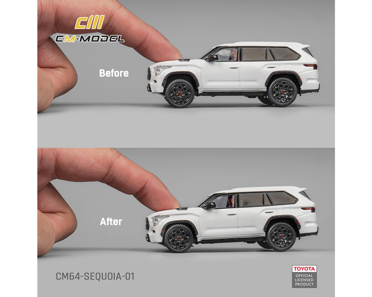 1/64 CM Model 2024 Toyota Sequoia TRD Pro (White) Diecast