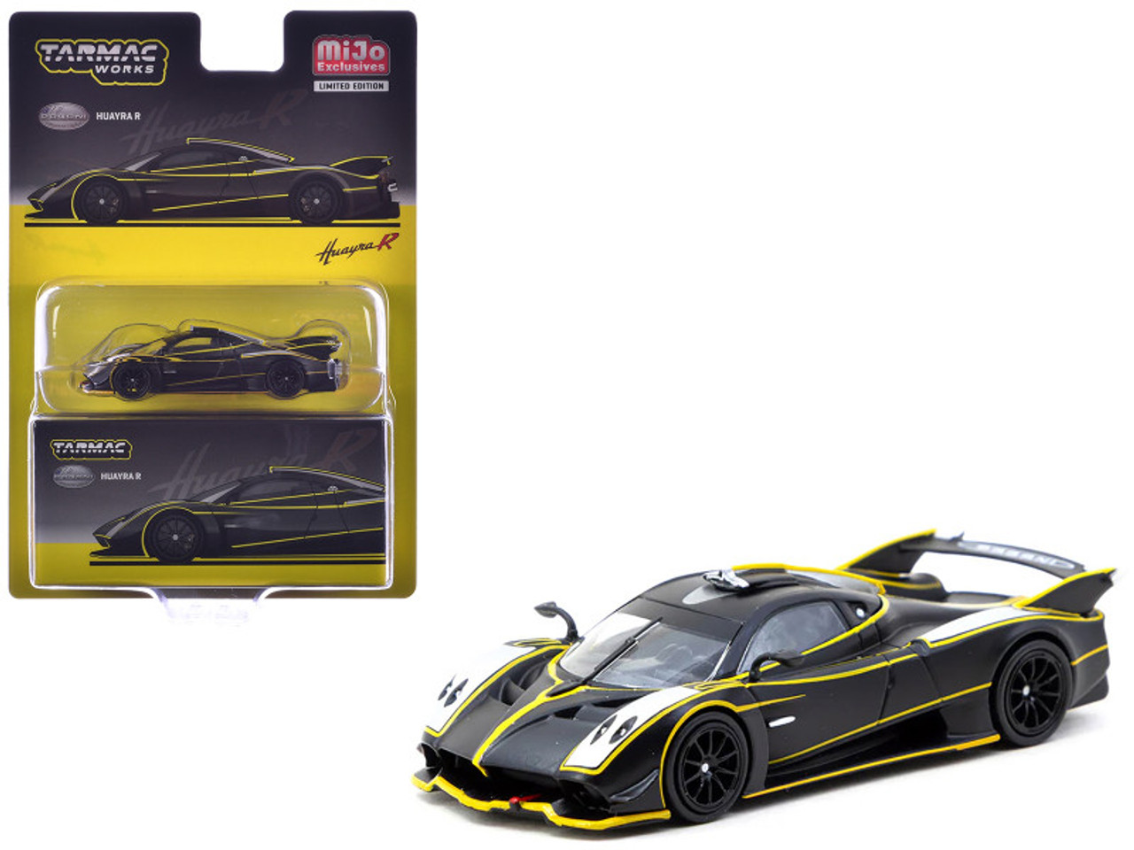 1/64 Tarmac Works Pagani Huayra R (Matte Black & Silver) Diecast Car Model