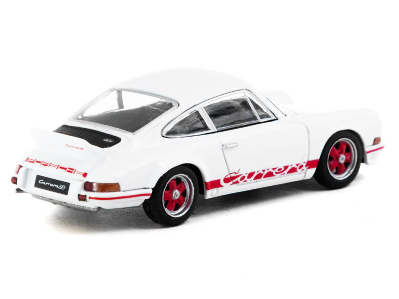 1/64 Tarmac Works Porsche 911 Carrera RS 2.7 Lightweight (White & Red) Diecast Car Model