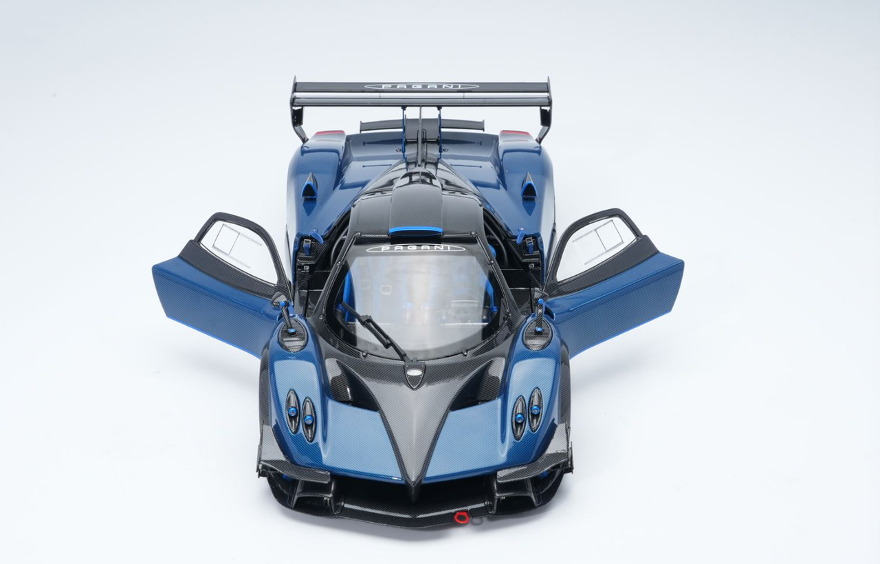 1/18 BBR & Almost Real Pagani Zonda Revolucion (Carbon Black & Blue) Full Open Diecast Car Model with Standard Package 1/18 BBR & Almost Real Pagani Zonda Revolucion (Carbon Black & Blue) Full Open Diecast Car Model with Standard Package