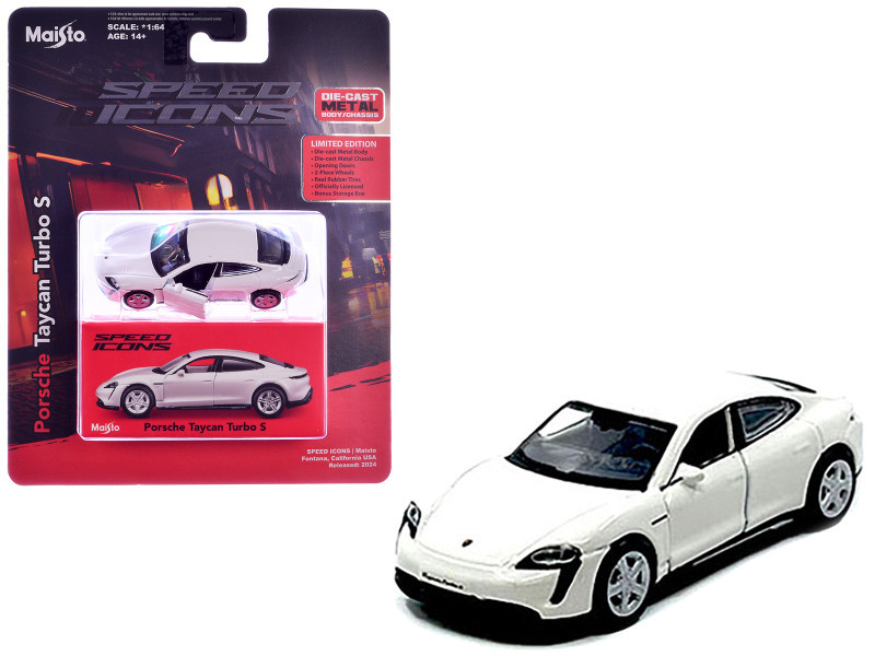 ポルシェ Taycan turbo S ミニカー 1/64 Maisto Porsche Taycan Turbo S (White) Diecast Car Model
