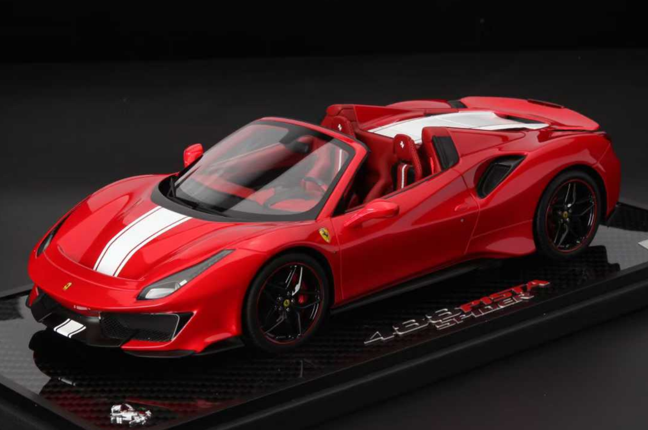 joe joe 1/18 BBR Ferrari 488 Pista Spider (Red with White Stripe
