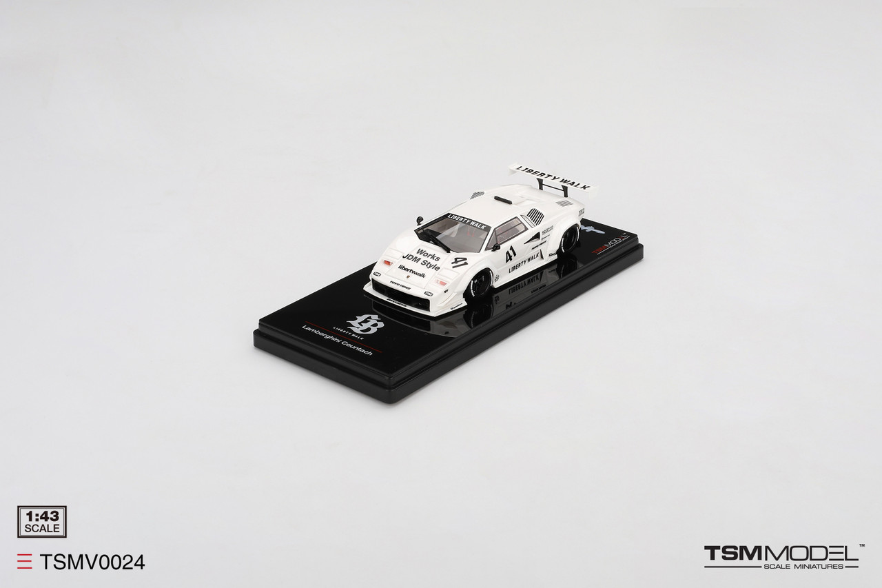 1/43 TSM Lamborghini Countach LB-WORKS White 2024 Tokyo Auto Salon
