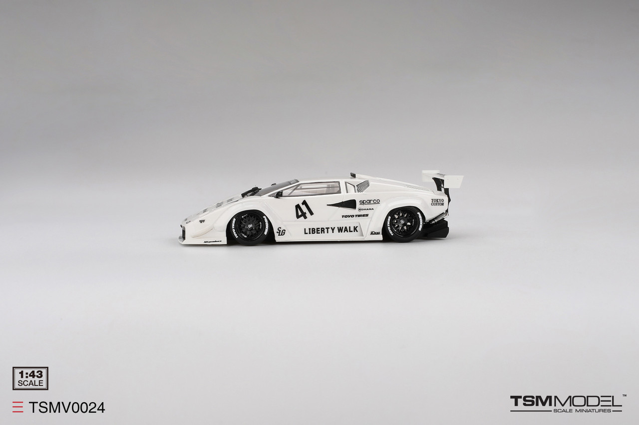 1/43 TSM Lamborghini Countach LB-WORKS White 2024 Tokyo Auto Salon