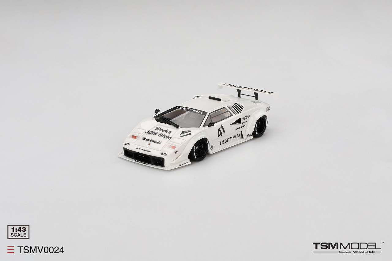 1/43 TSM Lamborghini Countach LB-WORKS White 2024 Tokyo Auto Salon
