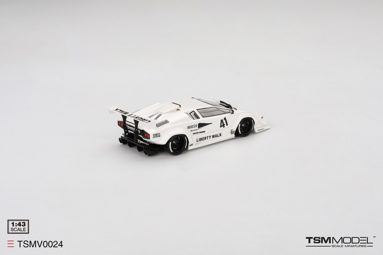 1/43 TSM Lamborghini Countach LB-WORKS White 2024 Tokyo Auto Salon