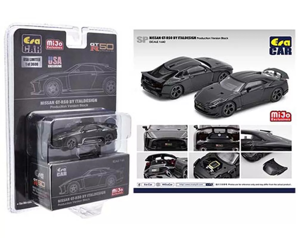 1/64 ERA CAR 日産 GT-R50 BYイタルデザイン 4台セット 1/64 Era Car Nissan GT-R50 By Italdesign (Black) Car Model