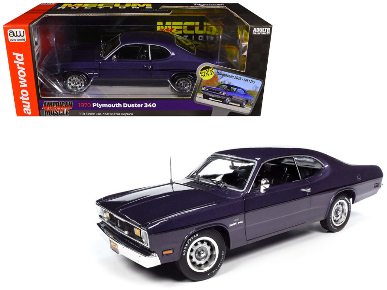1970 Plymouth Duster 340 Violet Metallic with Black Stripes