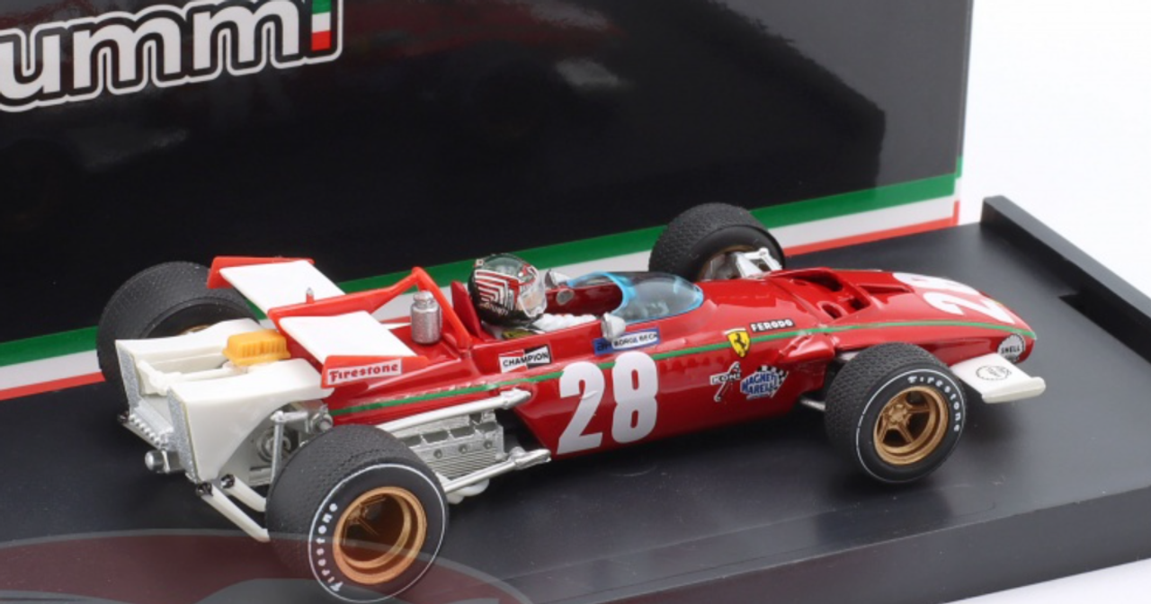 1/43 Brumm 1970 Formula 1 Ignazio Giunti Ferrari 312B #28 4th Belgium GP Car Model with Driver Figure 1/43 Brumm 1970 Formula 1 Ignazio Giunti Ferrari 312B #28 4th Belgium GP Car Model with Driver Figure