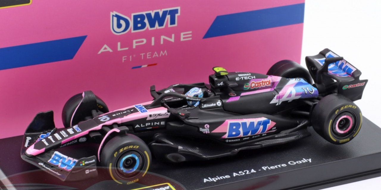 1/43 BBurageo 2024 Formula 1 Pierre Gasly Alpine A524 #10 Car Model with Driver Figure