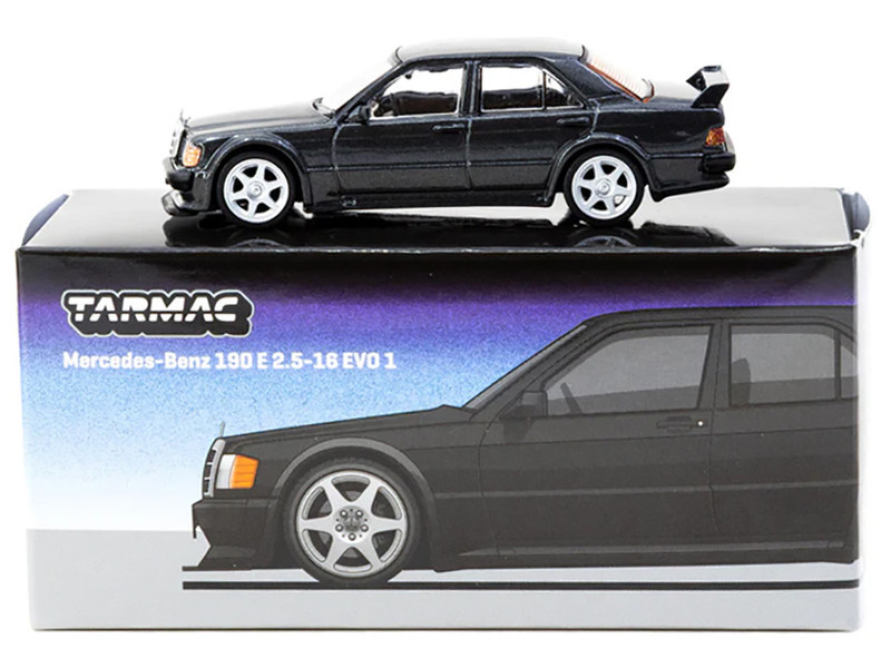 1/64 Tarmac Works Mercedes-Benz 190 E 2.5-16 EVO 1 (Blue-Black Metallic) Diecast Car Model