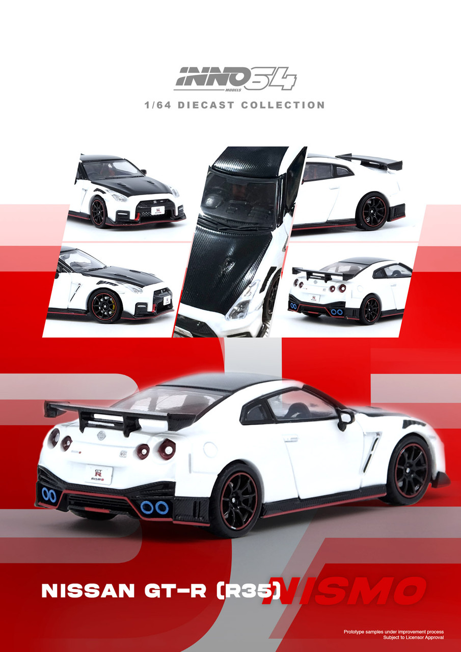 1/64 Inno Nissan Skyline GT-R GTR R35 Nismo (White) Diecast Car