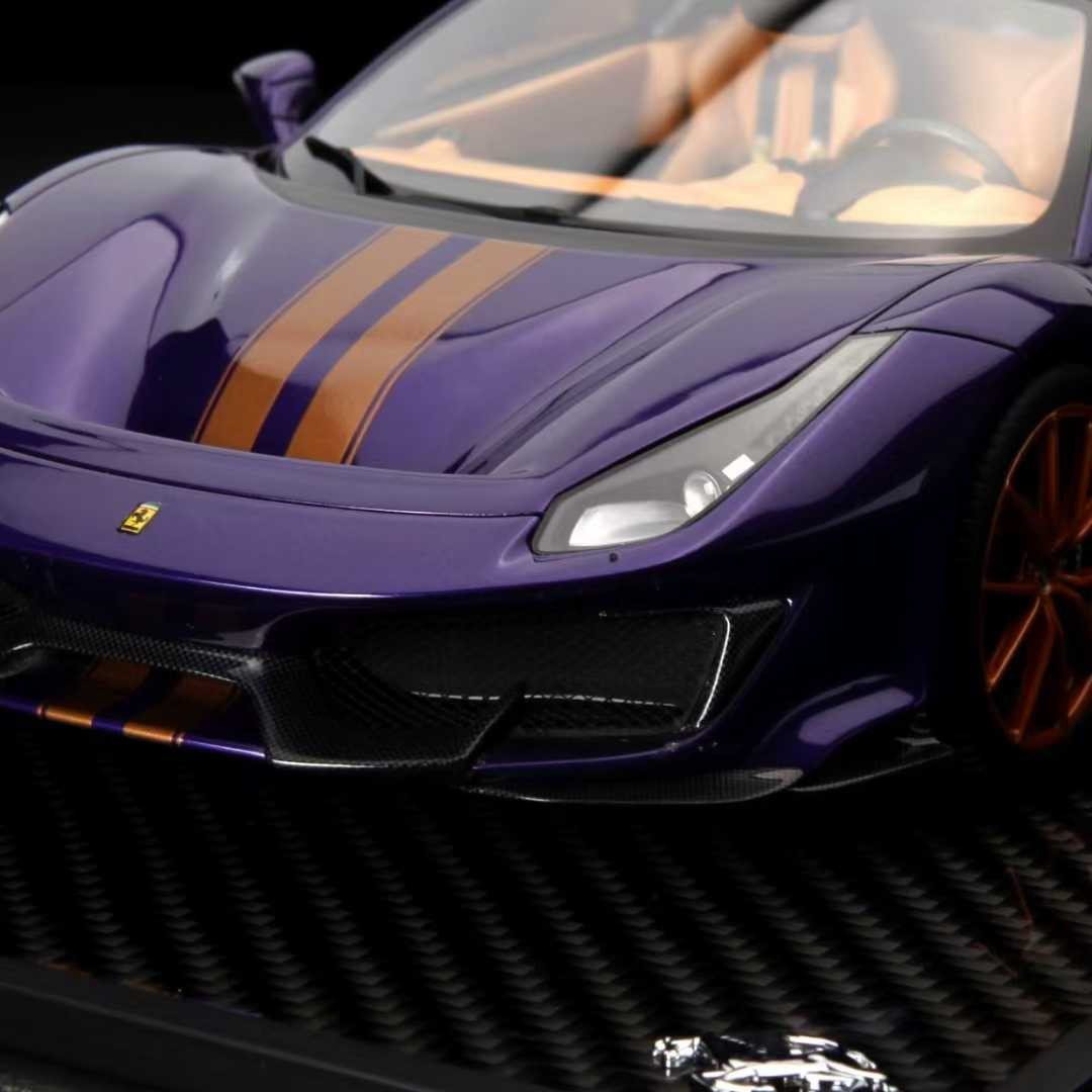 1/18 BBR Ferrari 488 Pista (Metallic Purple) Car Model Limited 30