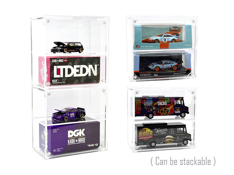 Showcase 2 Cars Desk Top Display Case with Cover 
