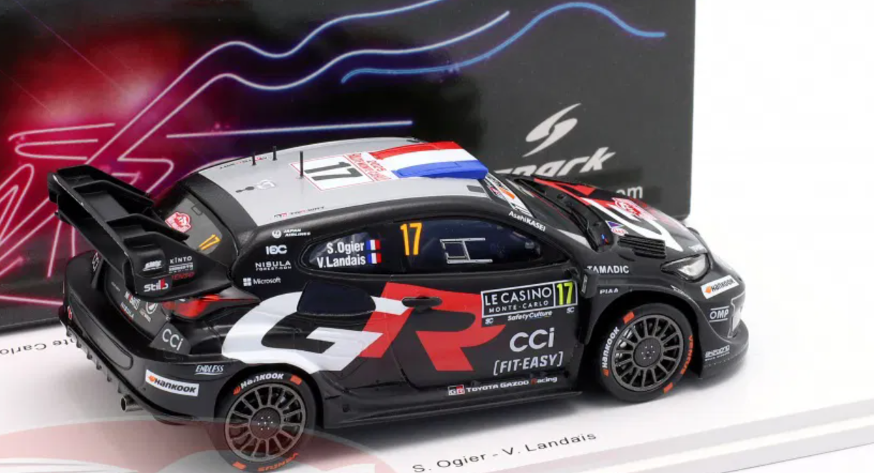 1/43 Spark TOYOTA GR Yaris Rally1 No.17 TOYOTA GAZOO Racing WRT Winner Rally Monte Carlo 2025 S. Ogier - V. Landais  S. Ogier's  10th Rally Monte Carlo victories Car Model