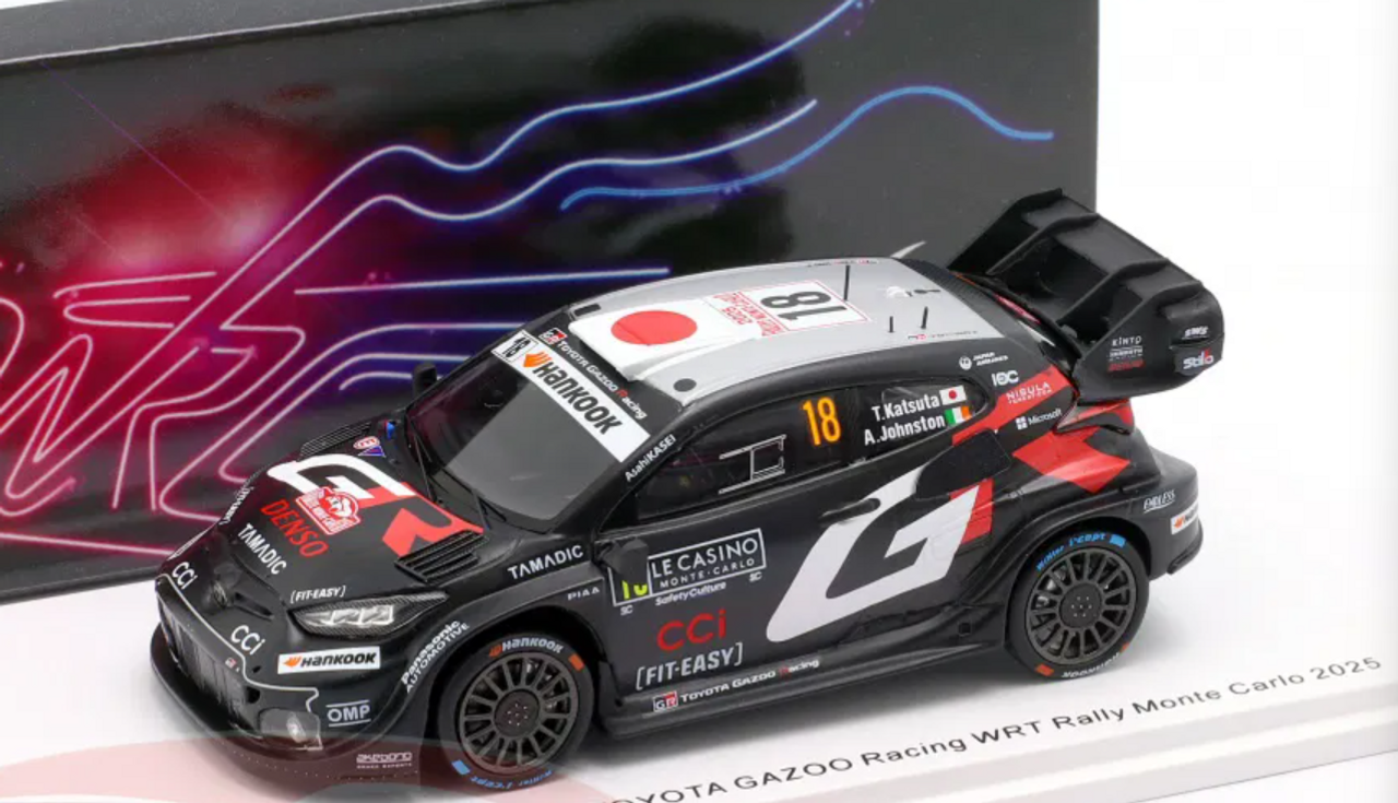 1/43 Spark TOYOTA GR Yaris Rally1 No.18 TOYOTA GAZOO Racing WRT Rally Monte Carlo 2025 T. Katsuta - A.Johnston Car Model