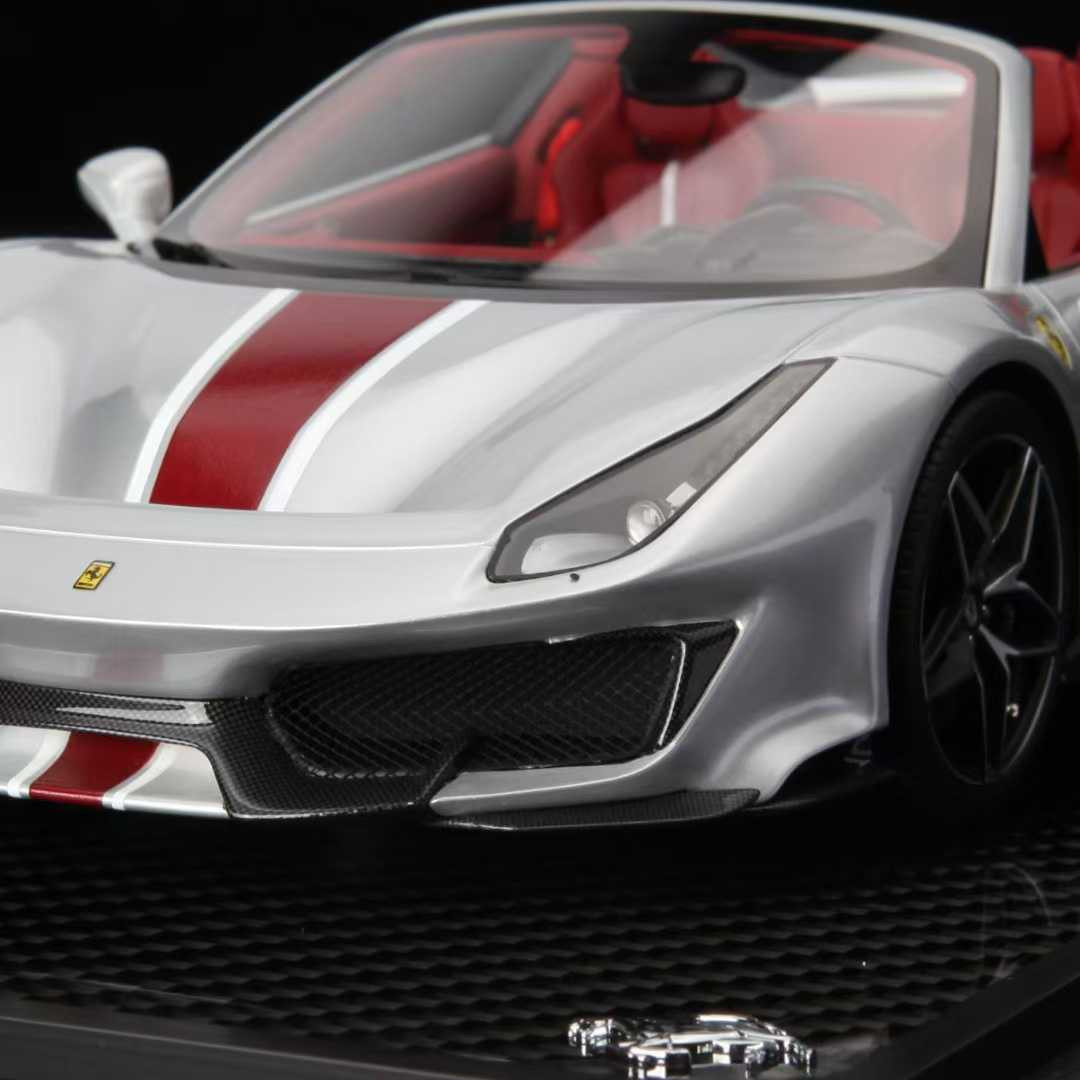 1/18 BBR Ferrari 488 Pista Spider (Nurburgring Silver) Car Model