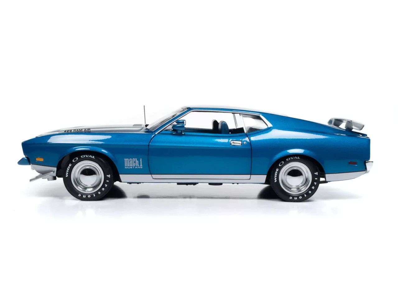 1/18 Auto World 1971 Ford Mustang Mach 1 MCACN (Blue) DIecast Car