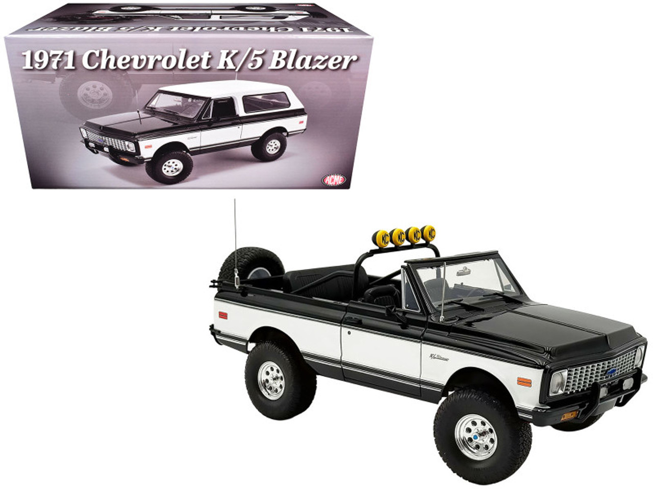 1/18 ACME 1971 Chevrolet Blazer K5 (Classic Tuxedo Black & White) Diecast Car Model