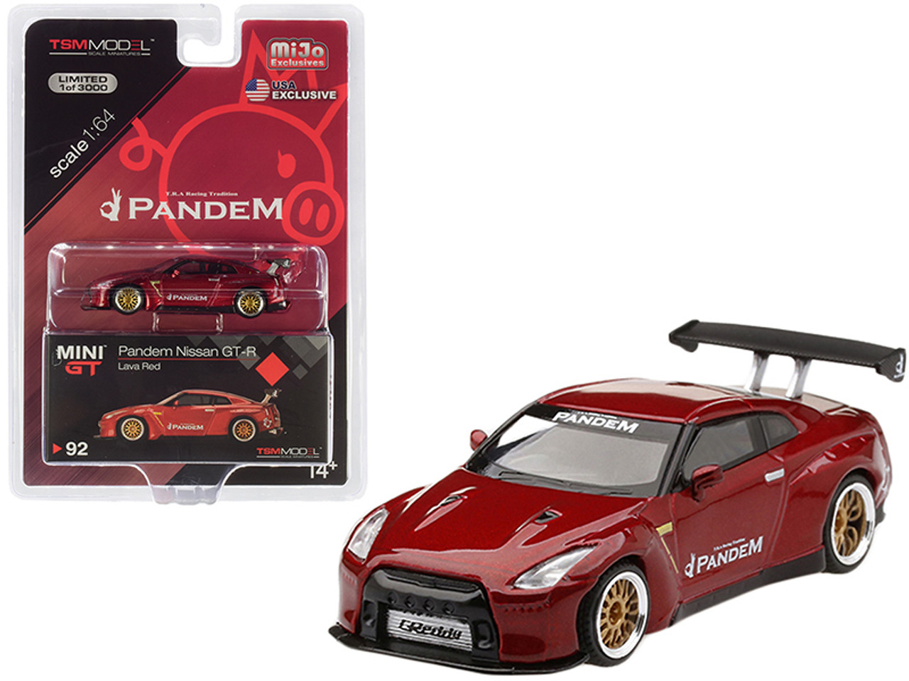 Nissan GT-R GTR R35 Pandem with GT Wing Lava Red Limited Edition