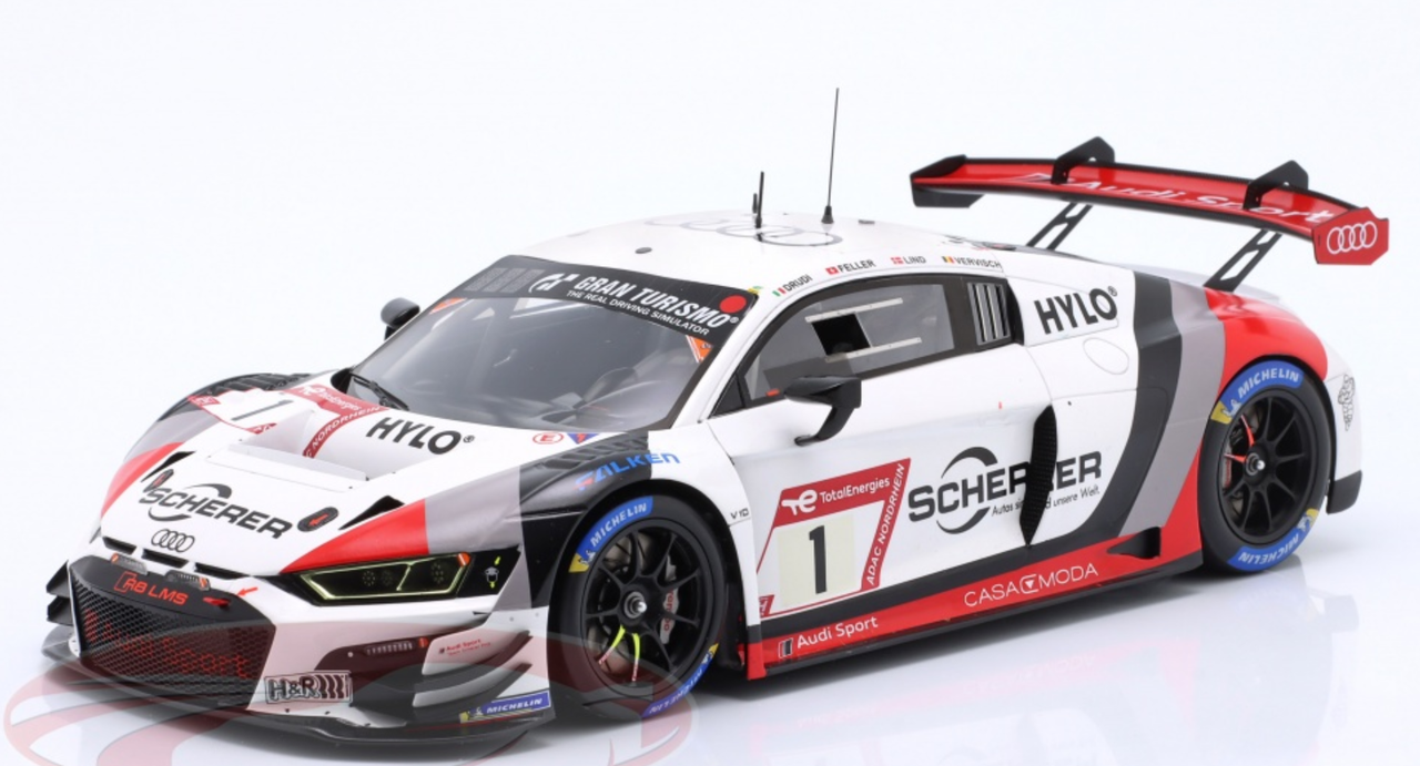 1/18 Dealer Edition 2023 Audi R8 LMS GT3 #1 24h Nürburgring Audi Sport Team Scherer PHX Ferederic Vervisch, Mattia Drudi, Ricardo Feller, Dennis Lind Car Model