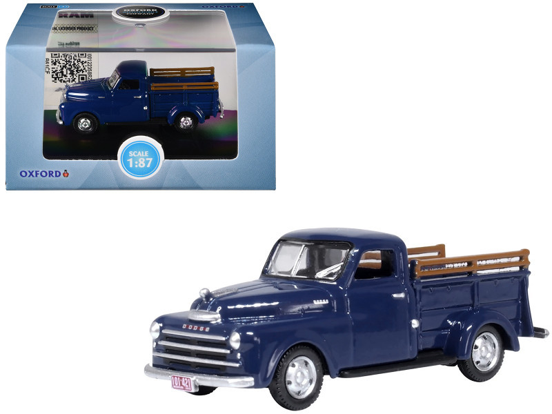 1948 Dodge B-1B Pickup Truck Waterway Blue 1/87 (HO) Scale Diecast