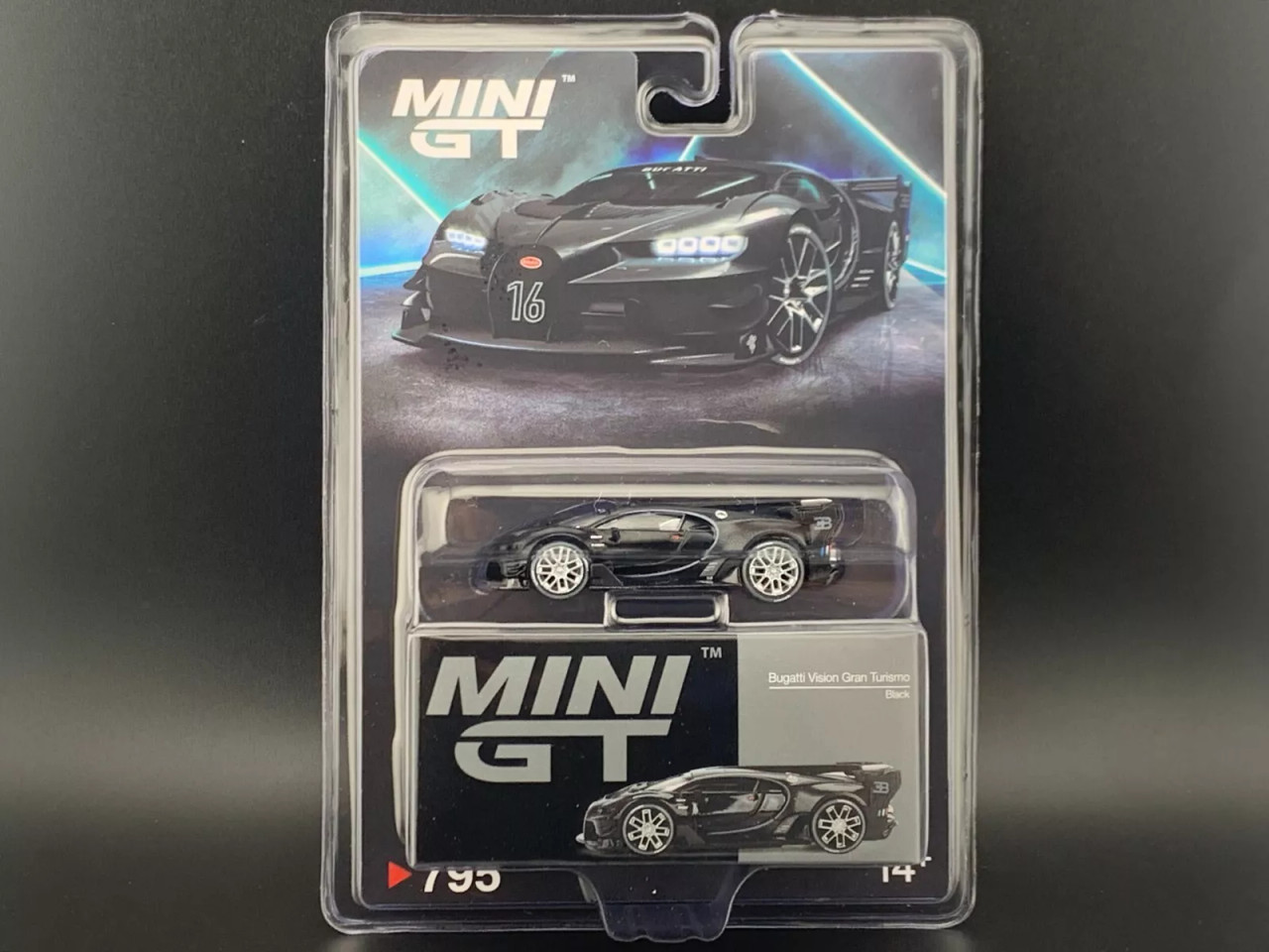 ブガッティ・ビジョン・グランツーリスモ(ブラック) チェイスカー CHASE CAR 1/64 Mini GT Bugatti Vision Gran Turismo VGT