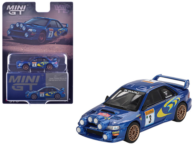 1/64 Mini GT Subaru Impreza WRC98 1998 Rally Monte-Carlo 3rd Place #3 Diecast Car Model