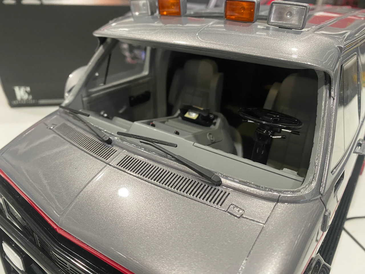 DAMAGED AS-IS (#4) 1/12 Scale 1983 GMC Vandura Black "The A-Team" Diecast Model Car by Greenlight