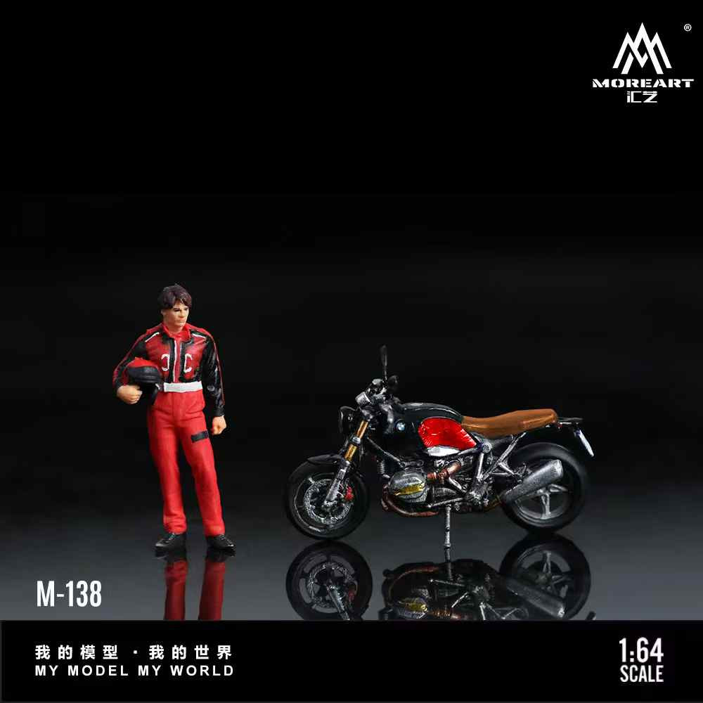 1/64 MoreArt BMW R nineT Motorcycle with Figure - LIVECARMODEL.com