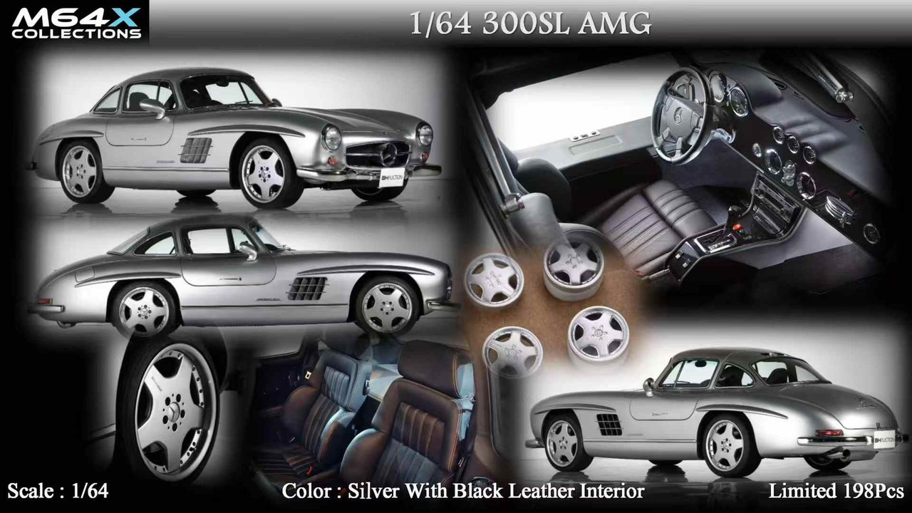 1/64 M64X Collection Mercedes-Benz 300SL AMG (Silver with Black