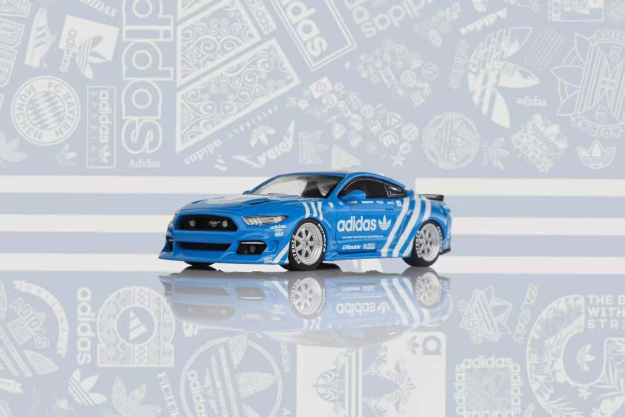 1/64 Liberty64 Ford Mustang Widebody Lowrider (Adidas) Car Model