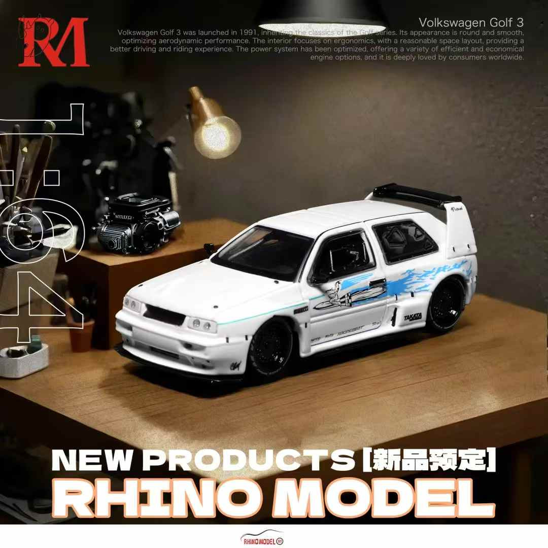 1/64 Rhino Model Volkswagen Golf MK3 (White) Diecast Car Model