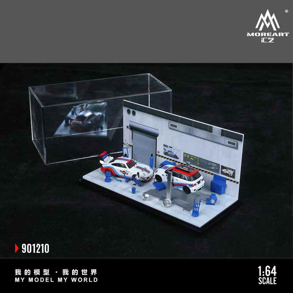 1/64 MoreArt Auto Repair Shop Diorama (Blue) (car model NOT