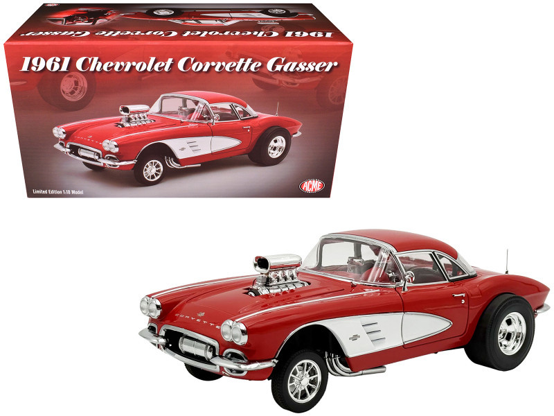 1/18 ACME 1961 Chevrolet Corvette C1 Gasser (Classic Red & White