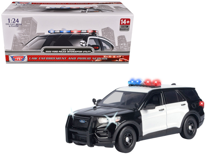 2022 Ford Police Interceptor Utility Black and White 