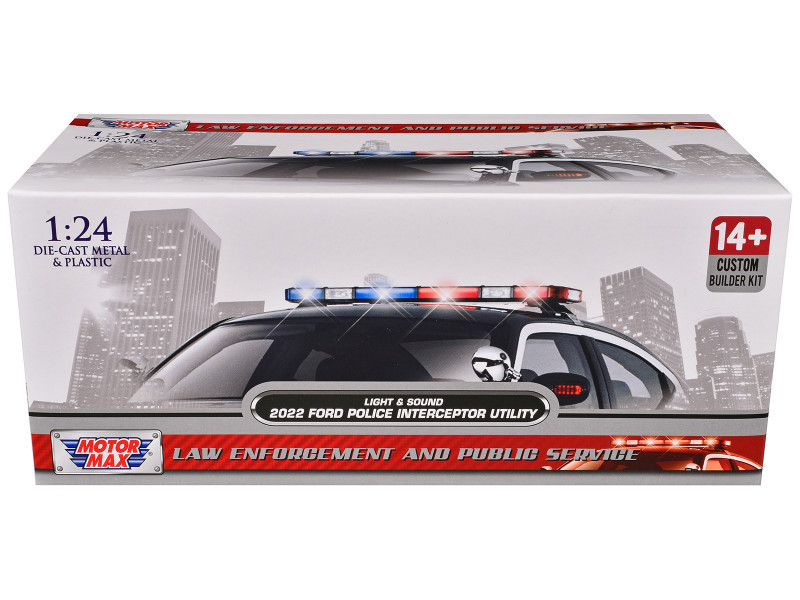 1/24 Motormax 2022 Ford Police Interceptor Utility (Black & White
