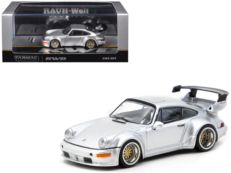 1/64 Tarmac Works Porsche 911 RWB 964 (Silver) Diecast Car Model
