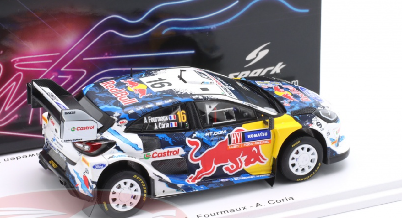 1/43 Spark 2024 Ford Puma Rally1 #16 3rd Rallye Sweden M-Sport Ford WRT Alexandre Coria, Adrien Fourmaux Car Model