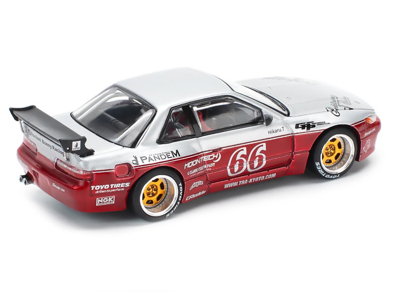 1/64 Poprace Pandem Nissan Silvia S13 (Moontech Red) Diecast Car
