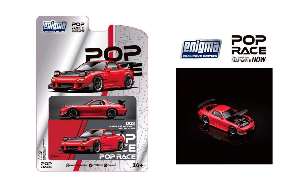 1/64 Poprace Mazda RX7 RX-7 Widebody (Red) Diecast Car Model