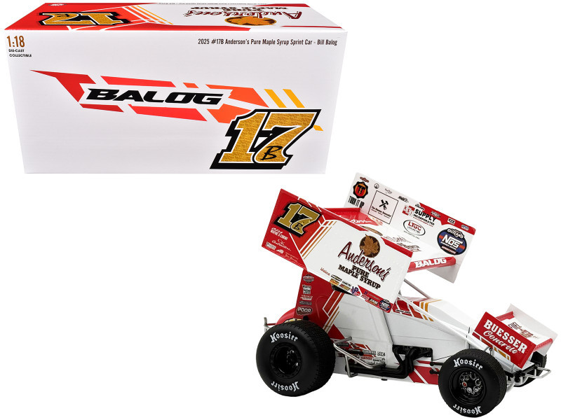 1/18 ACME 2025 #17B Anderson's Pure Maple Syrup Sprint Car - Bill Balog Diecast Car Model