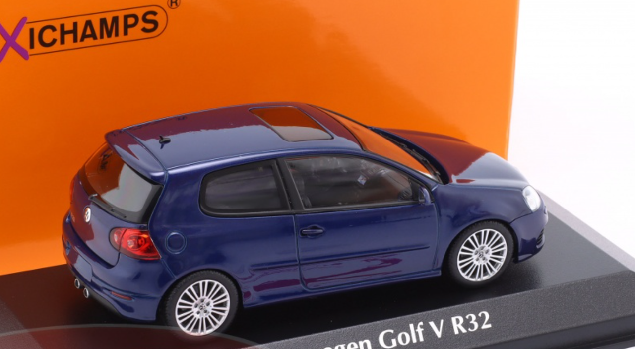 1/43 Minichamps 2005 Volkswagen VW Golf V R32 (Blue Metallic) Diecast Car Model