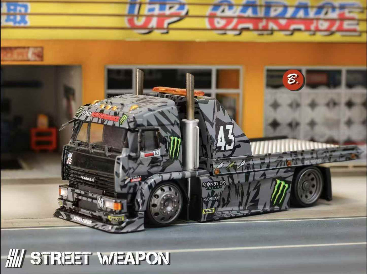 1/64 SW KamaZ Tow Truck Monster Diecast Car Model