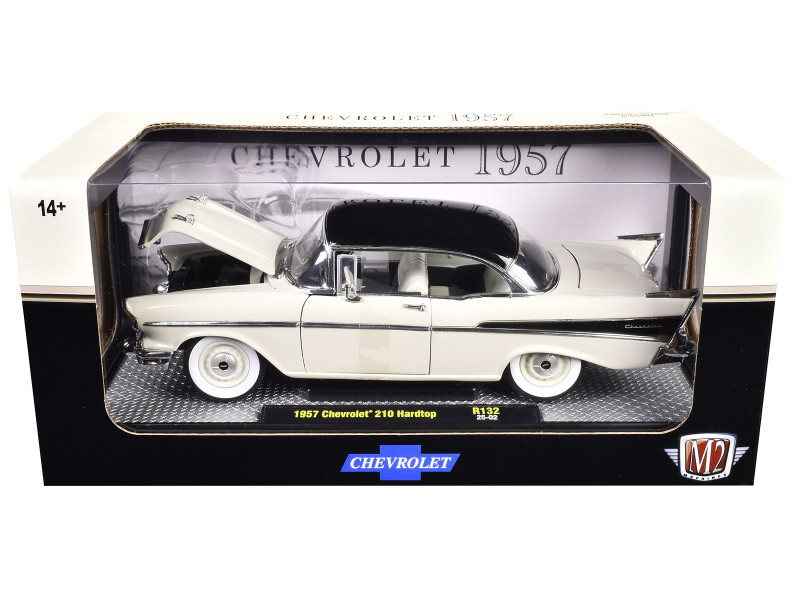 1957 Chevrolet 210 Hardtop White with a Black Top and White and